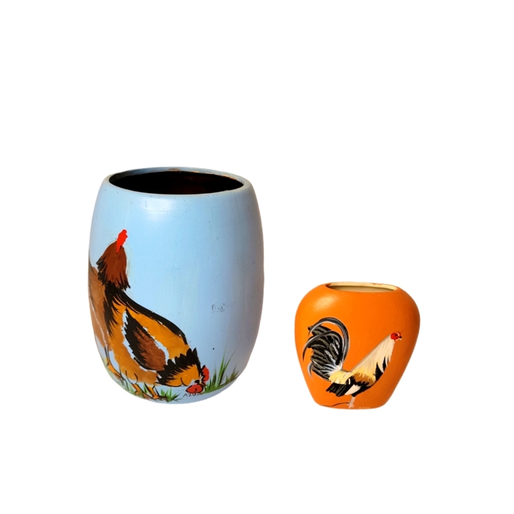Azua hand painted vases.Set of  Two